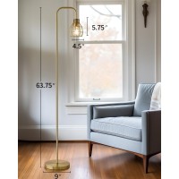 Oneach 6375 Gold Floor Lamp For Living Room Industrial Floor Lamp With 4W Led Bulb Standing Lamp With Footswitch Modern Fl