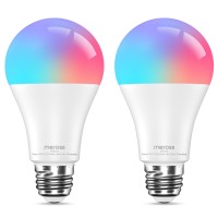 Meross Wi-Fi Smart Light Bulb, Color Changing Led Bulbs Compatible With Alexa And Google Home, 2700K-6500K Tunable White, 810 Lumens 60W Equivalent, A19, E26, 2 Pack