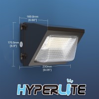 Hyperlite Led Wall Pack Light 50W 2Packs With Dusktodawn Photocell Glass Lens 6750Lm Led Wall Packs Outdoor Lighting Wall Pack