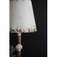 Table Lamp - Antique White With Wood Spindle