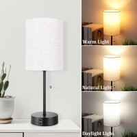 Dott Arts Bedside Lamps For Bedrooms Set Of 2 Table Lamps For Nightstand With 3 Color Modes 2700K5000K Ac Outlet Nightstand