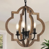 Farmhouse Chandelier Light Fixtures 4Light Dining Room Light Fixtures Over Table Solid Wood Chandeliers For Dining Room 157