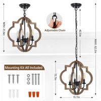 Farmhouse Chandelier Light Fixtures 4Light Dining Room Light Fixtures Over Table Solid Wood Chandeliers For Dining Room 157