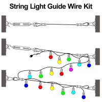 Blika Globe String Light Suspension Kit Outdoor Light Guide Wire 400Ft Coated Stainless Steel 304 Wire Rope String Light Hang