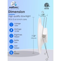 Energetic 12 Pack 56 Inch 5Cct Led Recessed Lighting Dimmable Can Lights With Baffle Trim 2700K3000K4000K5000K6500K Selec