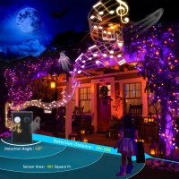 Toodour Halloween Lights Outdoor 82Ft 200 Led Halloween String Lights With Spooky Music Waterproof Plug In Motion Sensor Orang