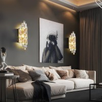 Modern Crystal Wall Sconces Gold Wall Light Fixtures Luxury Indoor Wall Lamp Crystal Vanity Wall Mount Lamps Wall Lighting For