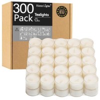 Tealight Candles Giant 100 200 300 Bulk Packs 445 Hrs White Unscented European Smokeless Tea Lights In Clear Plastic Cup Fo