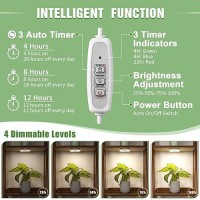 Lordem Ceiling Grow Light For Indoor Plants 96 Leds Full Spectrum Led Plant Light 5V Plant Lamp With 4812H Auto Switch 4 Di