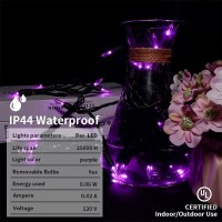 Multisparking Purple Halloween Lights 11 Feet 35 Count Mini Halloween String Lights Indoor Led Black Wire Christmas Light