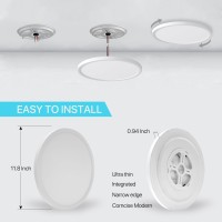 Melegan 2Pcs Rgb Smart Ceiling Light Super Slim Led Flush Mount Ceiling Wifi Work With Alexa Google Home 12Inch 24W Dimmable 2