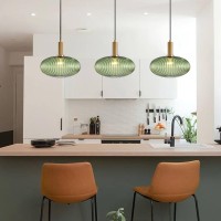 Kco Lighting Modern Gold Globe Pendant Light Large Green Glass Bathroom Pendant Light Fixture Adjustable Brass Round Pendant Lights Kitchen Island Pendant Lighting Farmhouse Ceiling Light