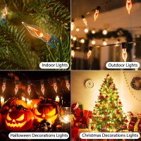 Pasuto 12 Pack C7 Flickering Flame Light Bulbs Clear E12 Flickering Flame Bulb Ideal As Christmas Halloween Candelabra Flame Li