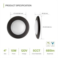 Asd 12 Pack Led Disk Lights 4 Inch 10W 5Cct 2700K5000K 685Lm Dimmable Flush Mount Ceiling Light Fixture Low Profile Surface