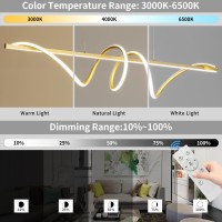 Gold Chandelier Modern Ceiling Spiral Pendant Light Fixtures Hanging Led Color Temperature And Height Adjustable Chandeliers F