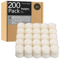 Homelights Tea Lights Candles Giant 100 200 300 Bulk Packs 445 Hrs White Unscented European Smokeless Clear Cup Tea Lights F