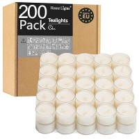 Homelights Tea Lights Candles Giant 100 200 300 Bulk Packs 445 Hrs White Unscented European Smokeless Clear Cup Tea Lights F