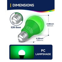 Unilamp Led Green Light Bulb A19 Green Light Bulb 9W Equivalent 60W Green Colored Light Bulb E26 Base For Porch Thanksgiving