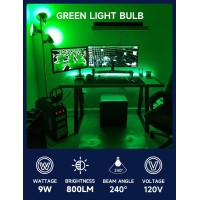 Unilamp Led Green Light Bulb A19 Green Light Bulb 9W Equivalent 60W Green Colored Light Bulb E26 Base For Porch Thanksgiving