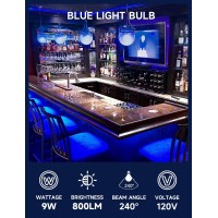 Unilamp Led Blue Light Bulbs E26 Led Bulb Blue Lights 9W Equivalent 60W Blue Colored Light Bulbs For Party Decorative Holida