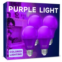 Unilamp A19 Purple Light Bulb 9W Equivalent 60Watt Purple Led Bulb Led Orange Colored Light Bulbs E26 Base For Christmas Hal