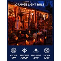 Unilamp A19 Orange Light Bulb 9W Equivalent 60Watt E26 Base Led Orange Bulb Led Orange Colored Light Bulbs For Halloween Chri