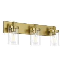 Aipsun Bathroom Vanity Light Brass Vanity Lighting Fixtures Farmhouse Bathroom Light Fixtures With Clear Glass Shade(Exclude Bulb)