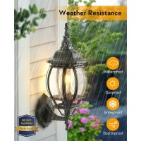 Vianis Outdoor Garage Lights Wall Mount Dusk To Dawn Led Outdoor Lighting Wall Lanterns For Porch Black Exterior Light Fixture