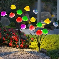 Mushroom Solar Lights Outdoor Garden - Solar Garden Lights Waterproof Decorative, Solar Swaying Light, Wind Dance Solar Lights Yard Patio Pathway Decoration, Landscape Decorative (16 Led, 2 Pack)