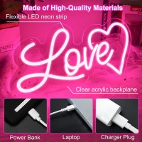 Love Heart Neon Sign 10 Levels Dimmable Usb Neon Lights For Wall Kids Bedroom Wedding Party Decoration Neon Light Gift For