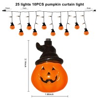 Hooded Pumpkin Lights For Halloween Decorations 7Ft 25Pcs Vintage Halloween Decor Lights Waterproof Connectable For Window Back