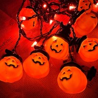 Hooded Pumpkin Lights For Halloween Decorations 7Ft 25Pcs Vintage Halloween Decor Lights Waterproof Connectable For Window Back