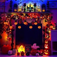 Hooded Pumpkin Lights For Halloween Decorations 7Ft 25Pcs Vintage Halloween Decor Lights Waterproof Connectable For Window Back