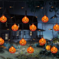 Halloween Pumpkin String Lights 7Ft Halloween Clear Orange Decorative String Lights With 25 Orange Lights Plug In Outdoor Hall