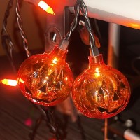 Halloween Pumpkin String Lights 7Ft Halloween Clear Orange Decorative String Lights With 25 Orange Lights Plug In Outdoor Hall