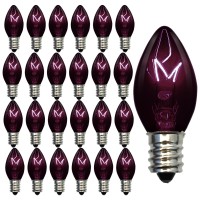 Oviejo 25 Pack C7 Halloween Black Replacement Bulbs 5W Dark Purple Light Bulbs Perfect For Indooroutdoor Halloween Christmas