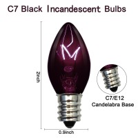 Oviejo 25 Pack C7 Halloween Black Replacement Bulbs 5W Dark Purple Light Bulbs Perfect For Indooroutdoor Halloween Christmas