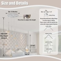 Ykolupty H86 Pendant Lights Kitchen Island 6Lights Pendant Chandelier For Dining Room Hallway Stairwell Silver Chandelier Suit