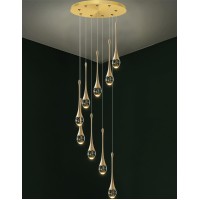 Ykolupty H100 Modern Chandelier 9Lights Gold Foyer Entrance Chandeliers High Ceiling Chandelier Led Dimmable 27006000K Fixtu