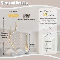 Ykolupty H100 Modern Chandelier 9Lights Gold Foyer Entrance Chandeliers High Ceiling Chandelier Led Dimmable 27006000K Fixtu