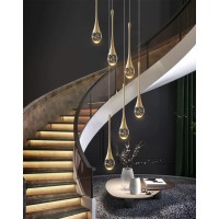 Ykolupty H86 Pendant Lights Kitchen Island 6Lights Pendant Chandelier For Dining Room Hallway Stairwell Led Dimmable 2700K6000