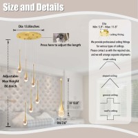 Ykolupty H86 Pendant Lights Kitchen Island 6Lights Pendant Chandelier For Dining Room Hallway Stairwell Led Dimmable 2700K6000