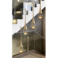 Ykolupty H86 Pendant Lights Kitchen Island 6Lights Pendant Chandelier For Dining Room Hallway Stairwell Led Dimmable 2700K6000