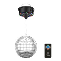 10 Rpm Disco Ball With Motor And Mirror Ball Plugbattery Powered Disco Ball Light With 4 Color Lights 18 Led Beads And Mirror