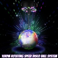 10 Rpm Disco Ball With Motor And Mirror Ball Plugbattery Powered Disco Ball Light With 4 Color Lights 18 Led Beads And Mirror