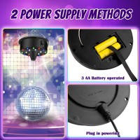 10 Rpm Disco Ball With Motor And Mirror Ball Plugbattery Powered Disco Ball Light With 4 Color Lights 18 Led Beads And Mirror