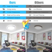 Wowag 2Pack Led Flush Mount Ceiling Light Fixture 12 Inch Super Slim 24W 2200Lm 3000K4000K6000K 3 Color Selectable Surface Mou