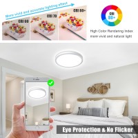 Wowag 2Pack Led Flush Mount Ceiling Light Fixture 12 Inch Super Slim 24W 2200Lm 3000K4000K6000K 3 Color Selectable Surface Mou