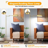 Mlambert Reading Floor Lamp Led Pharmacy Lamp With Swing Arm Swivel Head Adjustable Standing Lamp E26 Base Corner Lamp For Livin