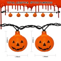 Halloween Pumpkin String Lights 85Ft Outdoor Halloween Decorations Lights With 10 Orange Pumpkin Lights Plug In Pumpkin Lights